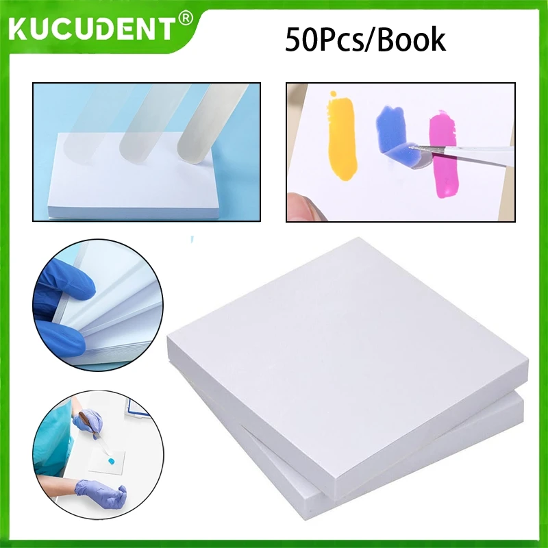

50Sheets/Pack Dental Mixing Pad Disposable Thickening White Mixing Paper Cement Powder Mixed Pad Dentistry Lab Materials L/M/S