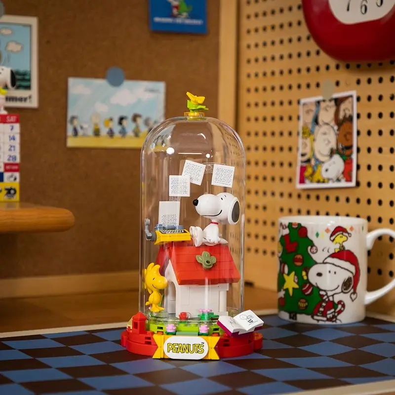 Bouwsteen Snoopy Co-branded Scene Style Series Educatief stapelspeelgoed Decoratie Cadeau