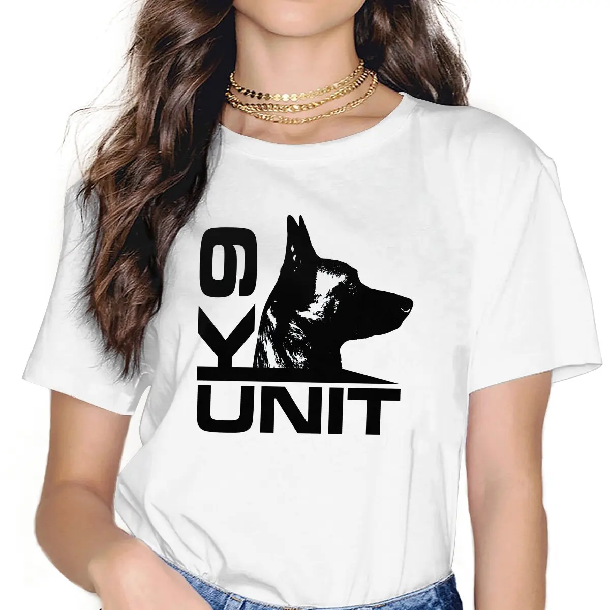 Malinois Dog K9 Unit T Shirt Graphic Women's Tees Summer Harajuku Crewneck Polyester TShirt