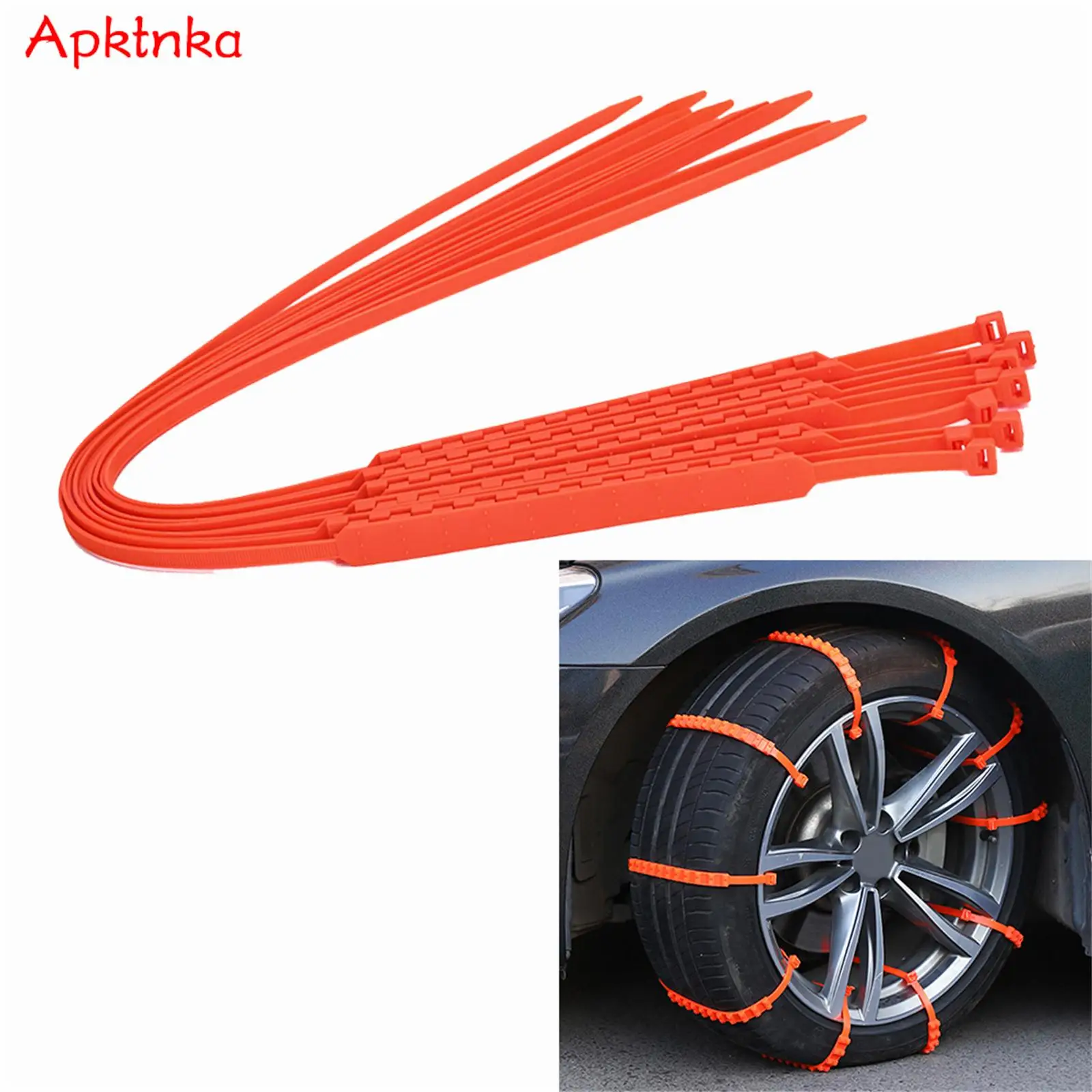 10 Pcs Car Snow Chain Tire Belts Traction Tyre Wheel Chain Anti Slip Skid Track Recovery Emergency Rescue Escape Sand Mud Ice