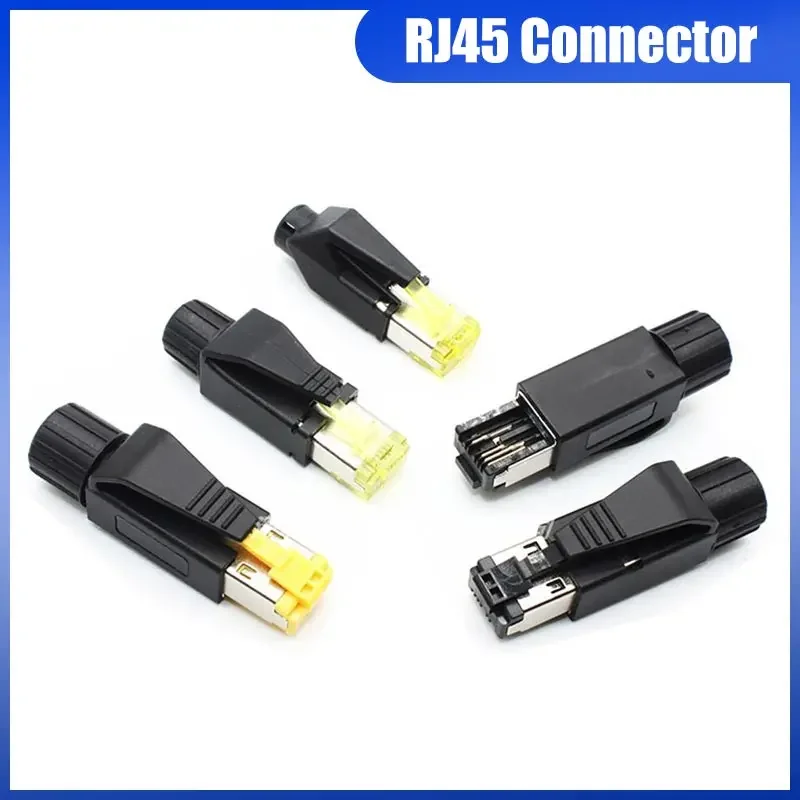 RJ45 4Pin/8Pin Industrial Ethernet Crystal Head Plug 22AWG~26AWG Profinet/Ethercat Network Cable Connector f Industrial Network