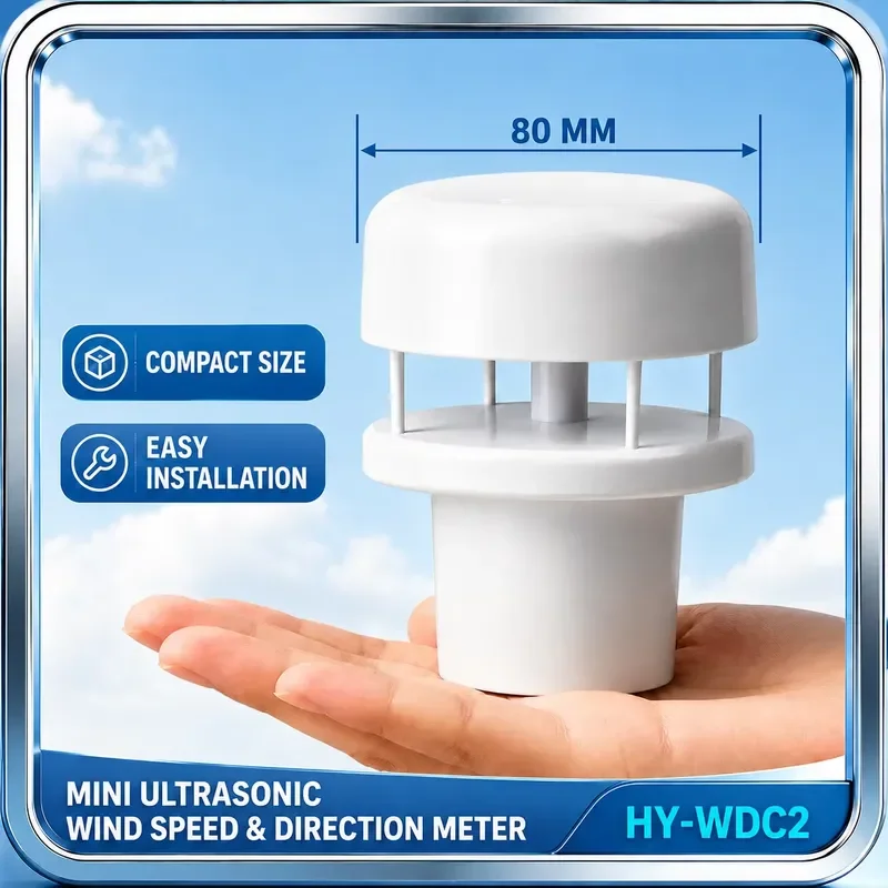 HY-WDC2E Mini Ultrasonic Anemometer Lightweight High Performance Wifi Connection Low Price Portable Wind Speed Sensor for