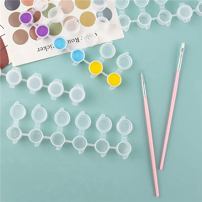 100 Pasków 60 Pojemników Puste Pojemniki na Farby Białe Kubeczki na Farby Paski Pojemniki do Przechowywania Farb Materiały Malarskie do Klasy