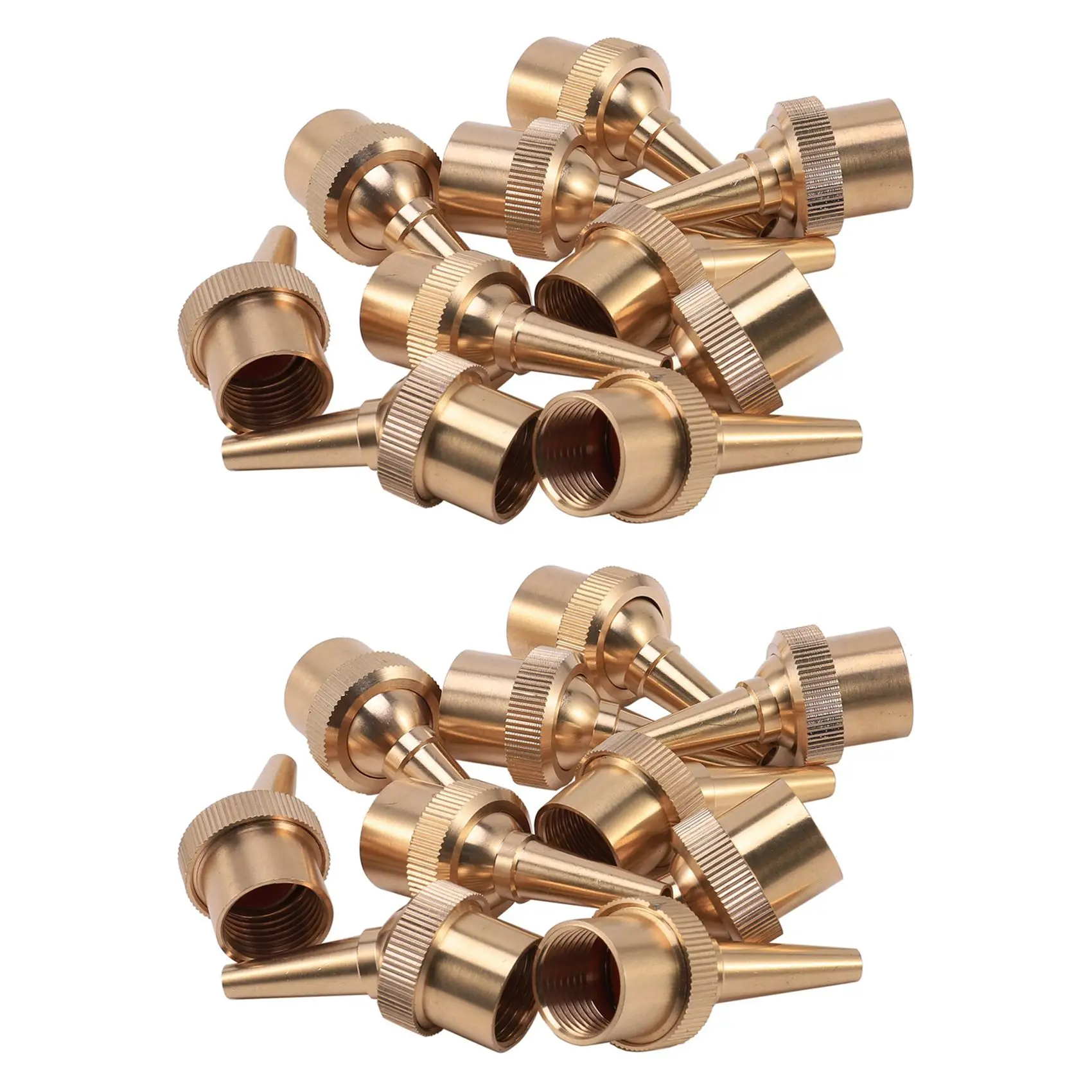 RMWIN-20Pcs 1/2 Inch DN15 Brass Jet Straight Adjustable Fountain Water Spray Nozzles Pool Nozzles