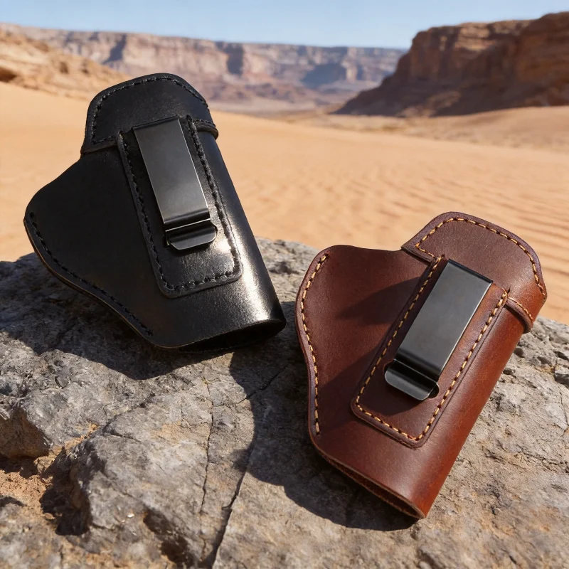 IWB Genuine Leather Holster Inside Waistband Quick Draw Airsoft Pistol Holder Outdoor Training Accessory