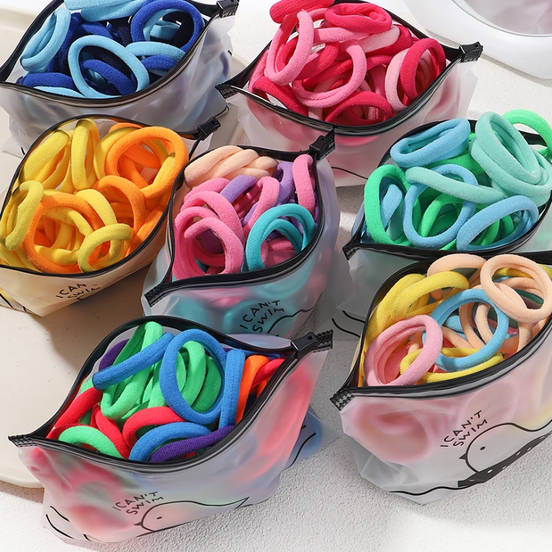 

30/50PCS Women Girls Basic Hair Bands Simple Solid Colors Elastic Rubber Band Hair Ropes Ties Hair Accessories Ponytail Holder