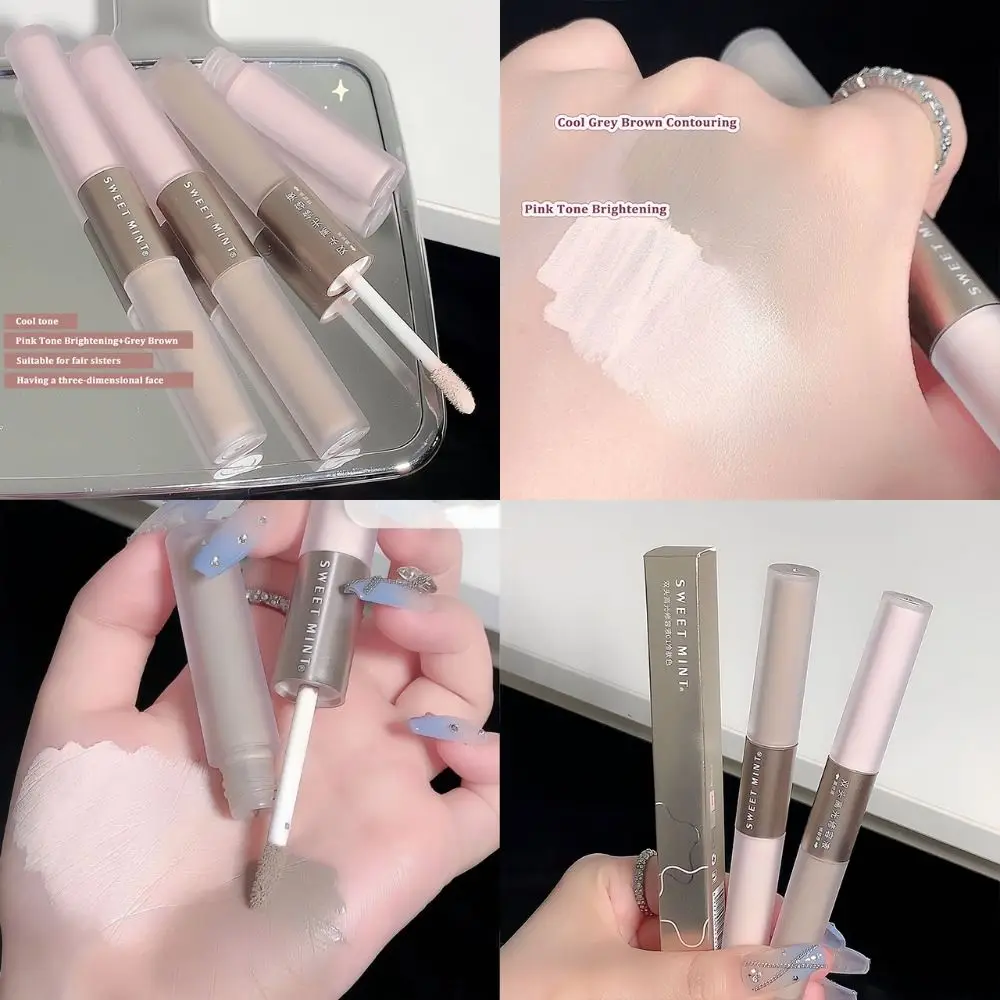 

Cosmetic Highlighter Contour Stick Color Corrector Waterproof Concealer Pen Long Lasting 2 In 1 Matte Highlight Pencil Beauty