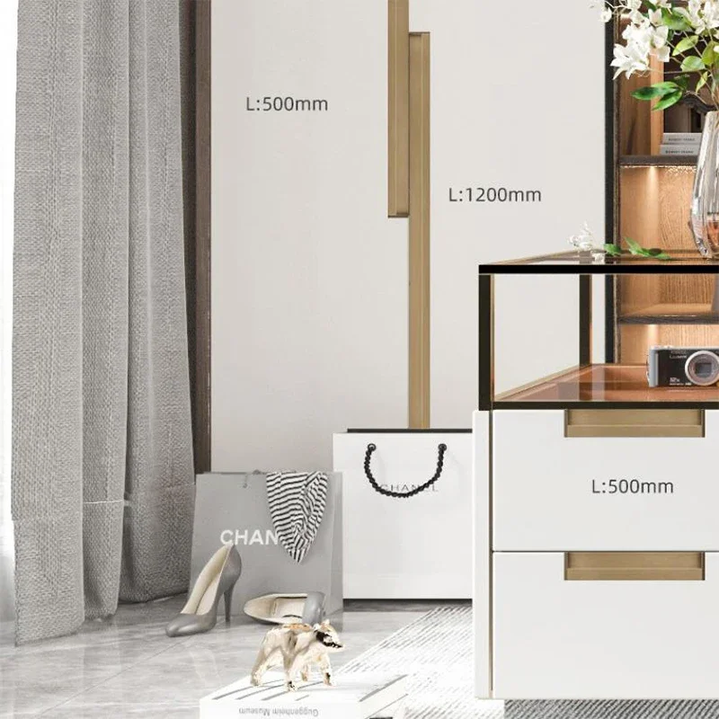 ضوء فاخر جزءا لا يتجزأ من مقبض درج مخفي باب خزانة الملابس مشقوق جزءا لا يتجزأ من مقبض غير مرئي خزانة سبائك الألومنيوم مقبض طويل #4