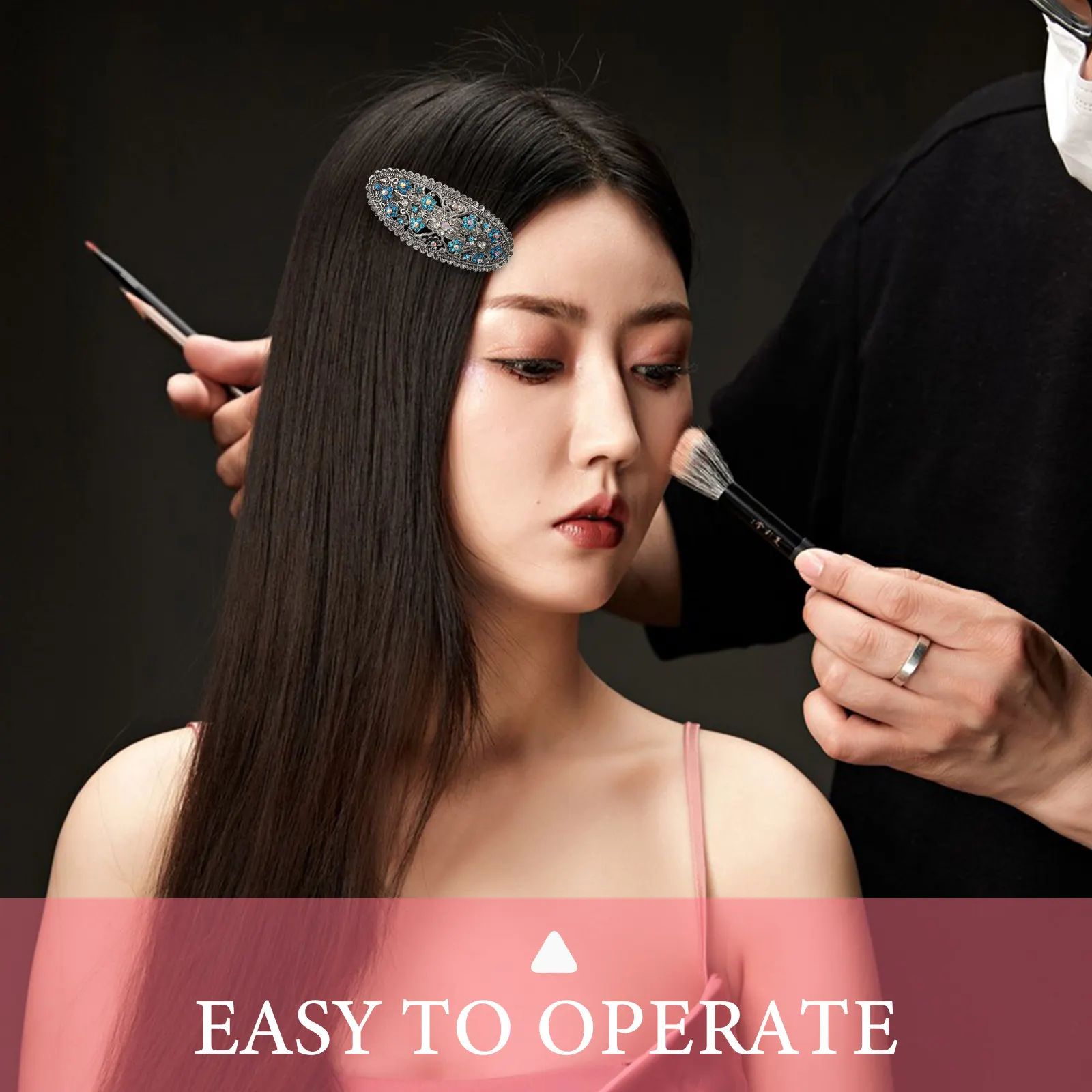 

2 шт. винтажных заколок для волос в стиле ретро, розовые и кремовые, декоративные, маленькие, плоские, легкие и удобные.