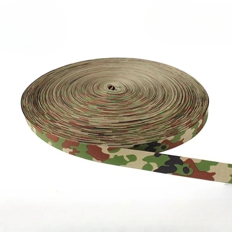 

2.5cm Width Japanese Spots Pattern Camouflage Webbing Non-elastic Tactical Edging Strap Knapsack Belt Anti Red Flame-retardant