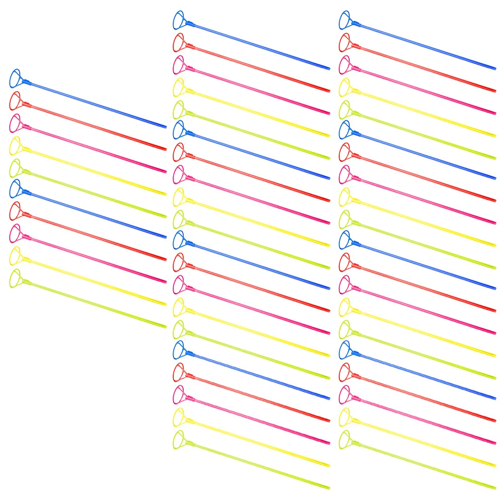 

50pcs Sticks Plastic Holder Stick With Cup Random Color For Party Wedding Birthday Decoration Balloon Stand Table Centerpiece