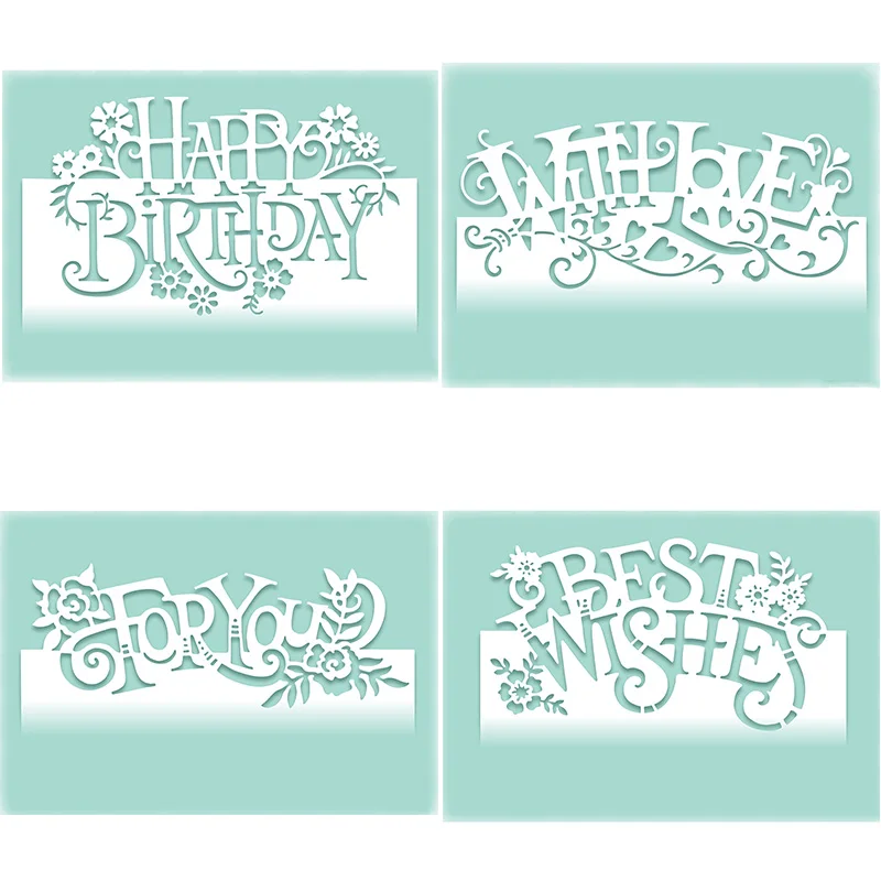 

8pc Phrase Edger Metal Cutting Dies for diy Scrapbooking Photo Album Decorative Embossing PaperCard Crafts Die