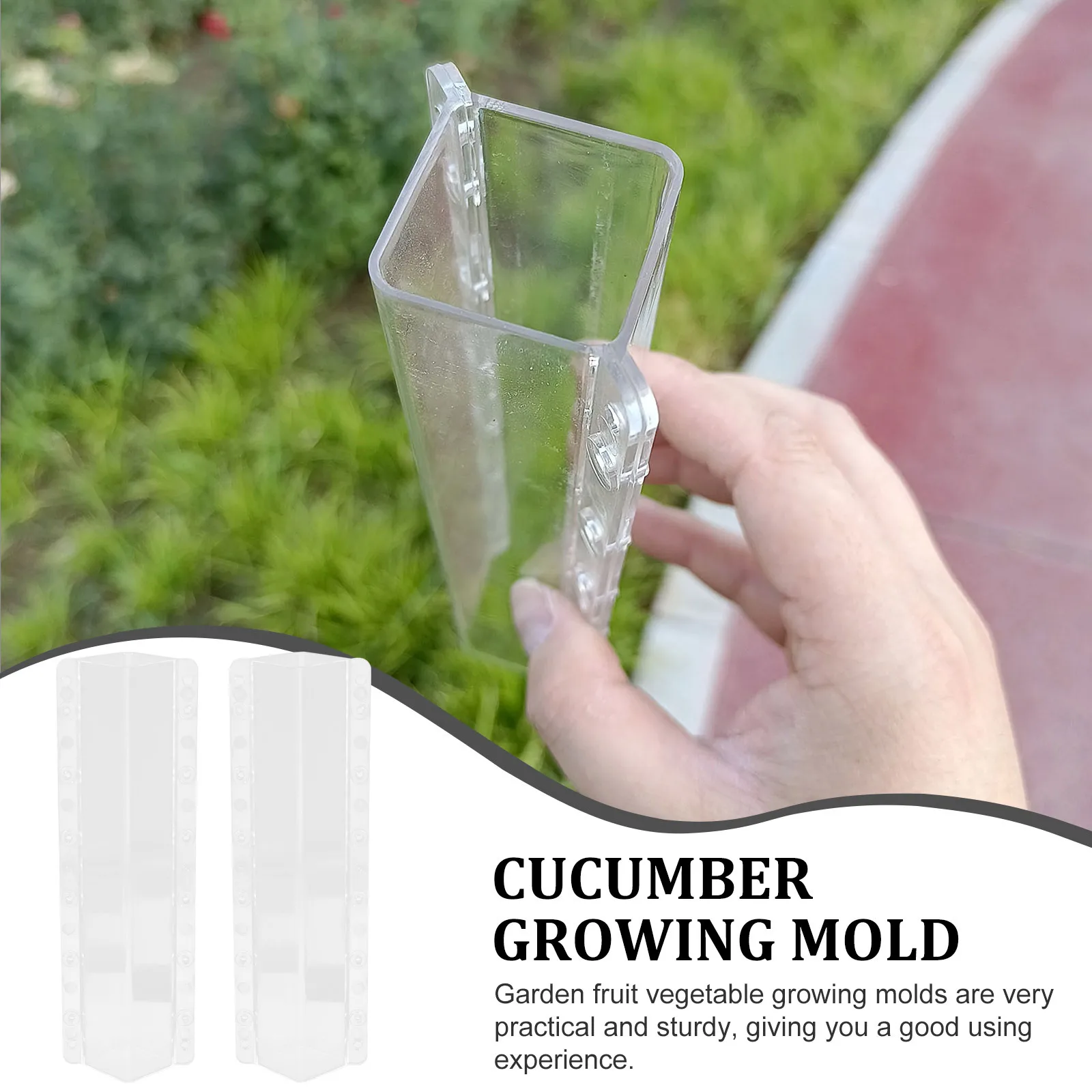 

2Pcs Cucumber Shaping Molds High Strength Pressure Resistance Standard Square Shape Vegetables Cucumber Growing Mold