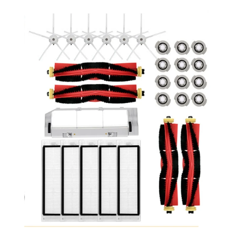 

Фильтр НЕРА для пылесоса Roborock S50 T7pro T6 P5 S5, насадка на швабру, 2 ролика, основная и боковая щетка, 3 шт., универсальное колесо