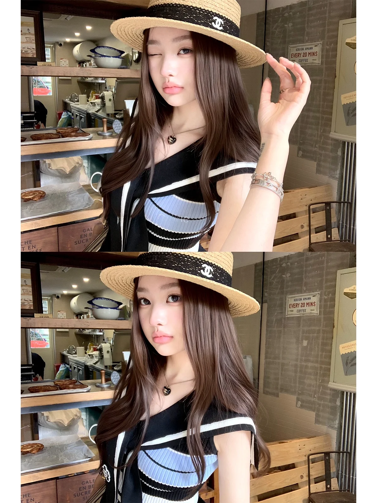 

Женский трикотажный топ Chien в полоску с вышитым морским воротником, приталенный, для повседневной носки, стандартный крой, летний