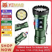 YEMAO F337X Powerful Led Flashlight 7 XTE Leds 3000 Lumens 200 Meters 18650 Battery Multi-color Auxiliary Lights EDC Torches