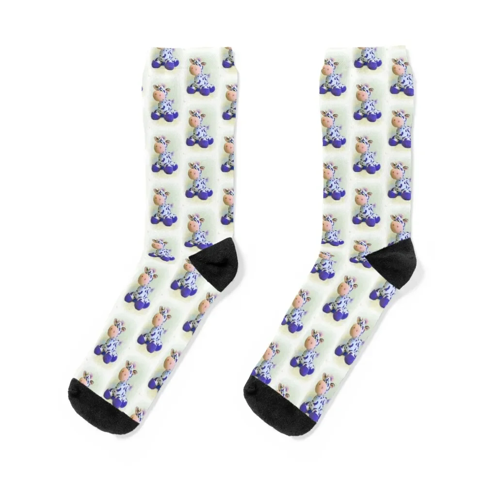 

Purple Cow Socks colored loose heated short Male Socks Women's