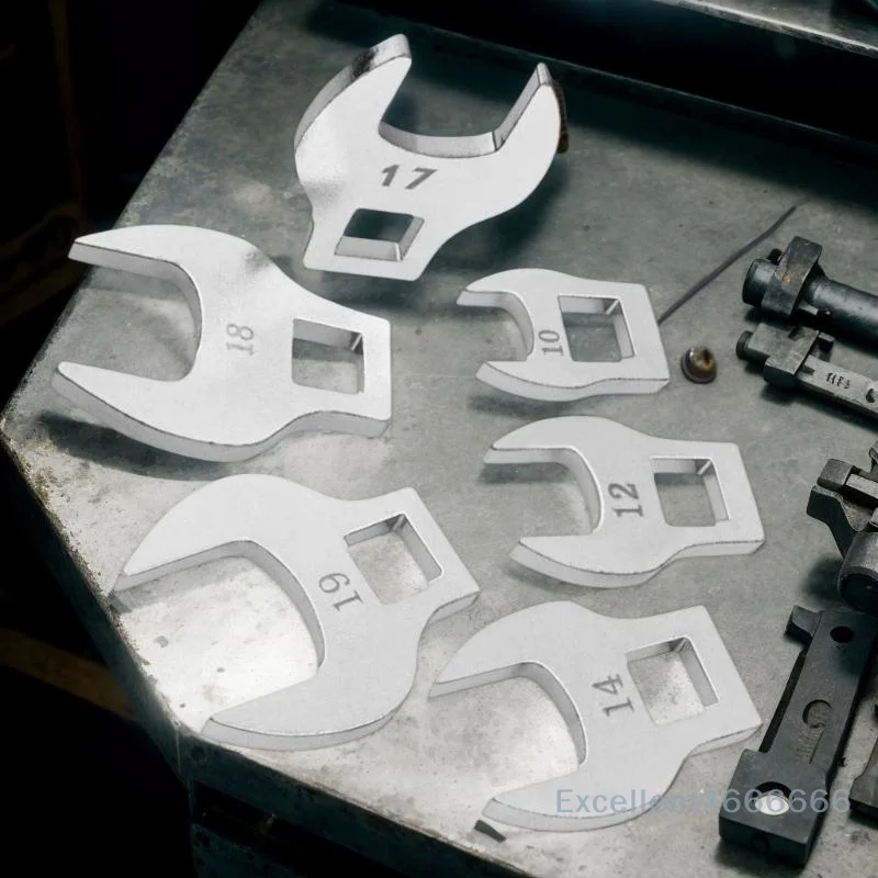 Ключ с храповым механизмом с головкой быка среднего привода 3/8 дюйма со сменной ручкой, набор из 8 рожковых гаечных ключей L-образной формы