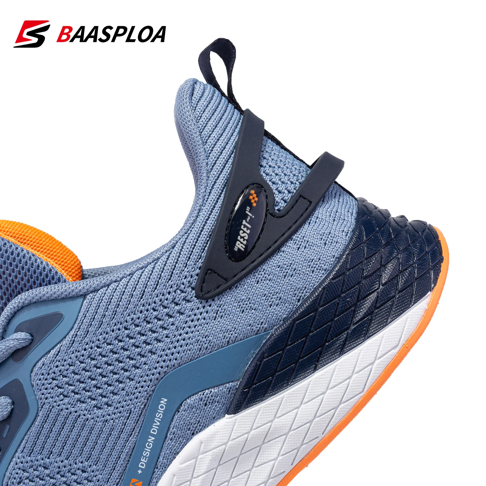 Baasploa Men Sport Shoes Mesh Breathable Casual Walking Sneakers for Men New Fashion Running Shoes Non-Slip Outdoor