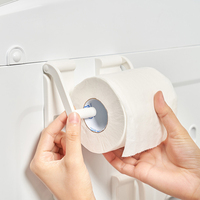 Holder Towel Holder Paper Roll Storage Rack Toilet Paper Storage White Color 180° Movable ABS Material Free Punching