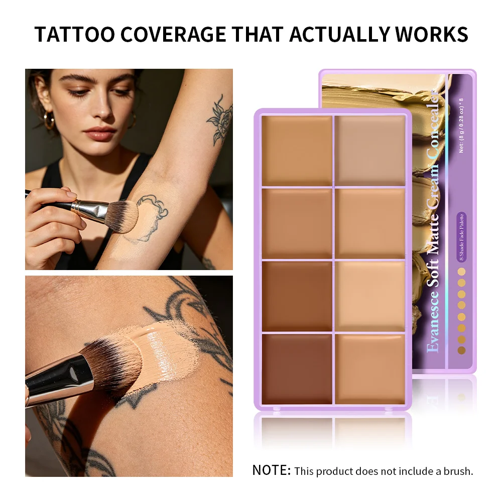 Image of Concealer-Palette, wasserfest, langanhaltend, matt, feuchtigkeitsspendend, leicht, atmungsaktiv, mehrfarbige Concealer-Disk