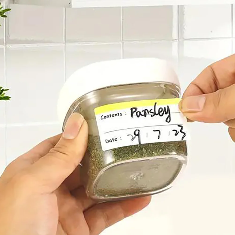 300 szt. Etykiet do przechowywania żywności, samoprzylepne naklejki z możliwością pisania, do zamrażarki, lodówki, kuchni, do śledzenia daty produkcji żywności.