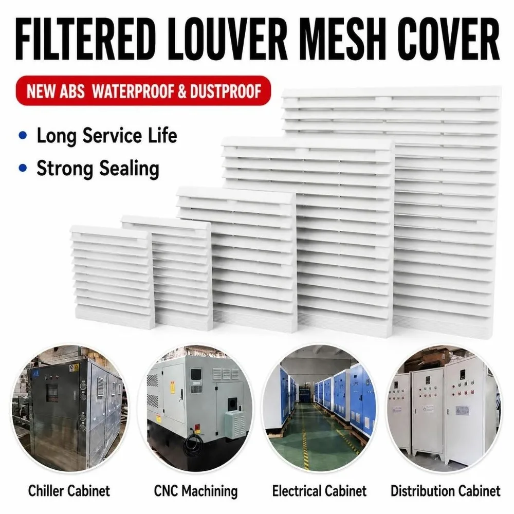 Air Ventilation System ABS Vent Grille White Dustproof Louver Vent Waterproof Fan Guard Equipment Case