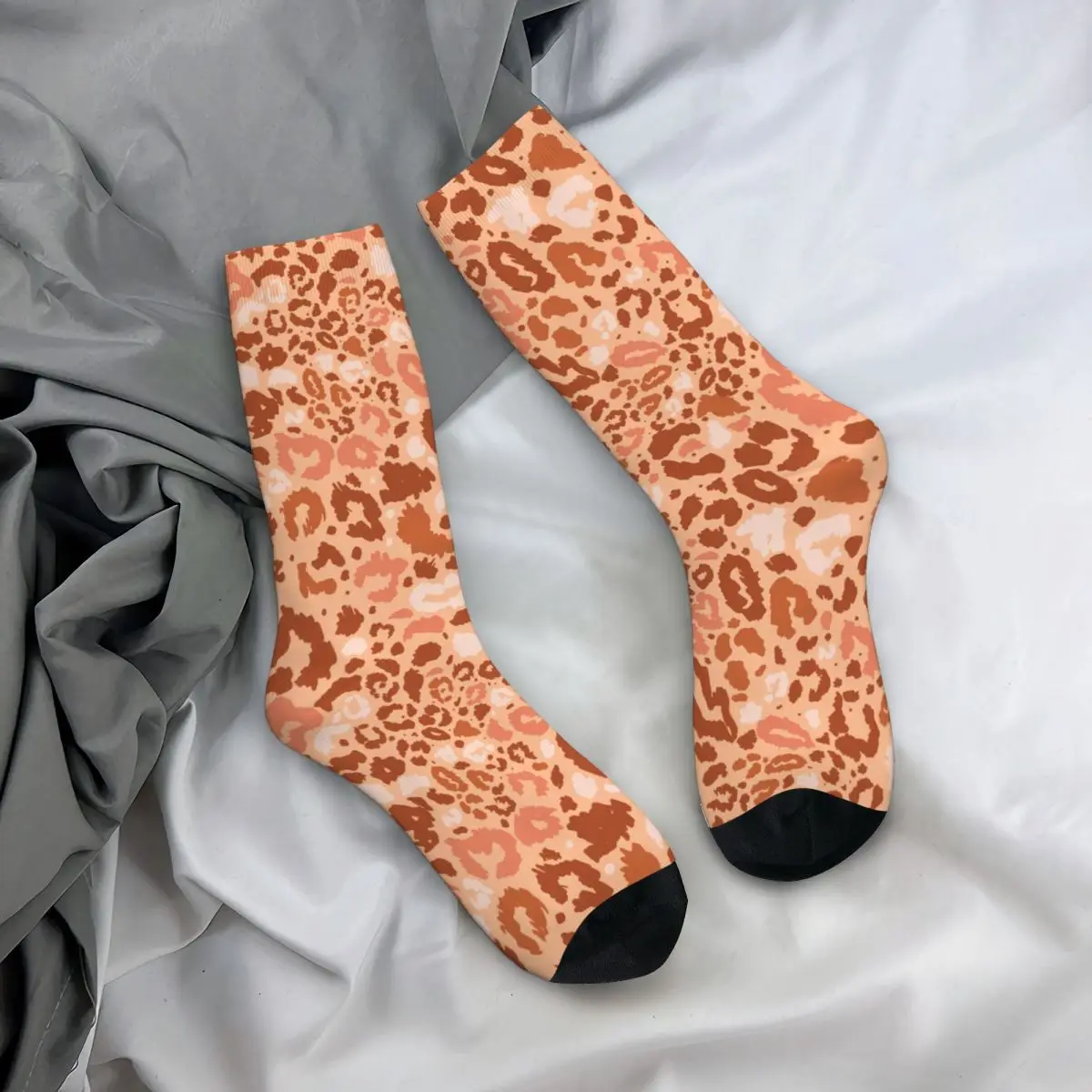 Winter Warm Funny Women Men Animal Print Leopard Socks Sweat Absorbing Basketball Socks