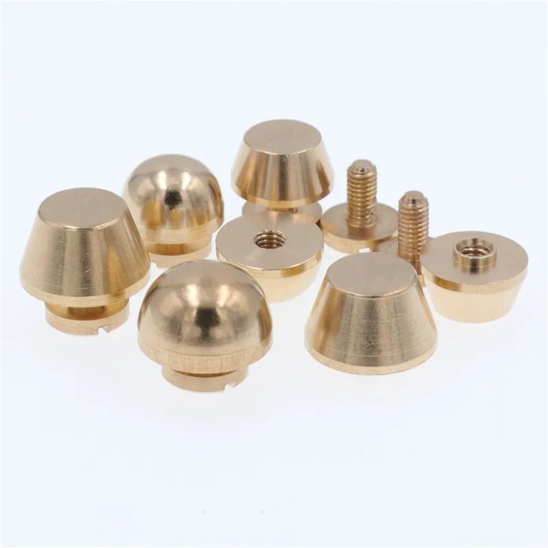 10Pcs 10*6mm Solid Brass Bag Bottom Studs Foot Nails Shackles Screw Rivet For Belt Hat Shoes Leather Craft DIY Accessories