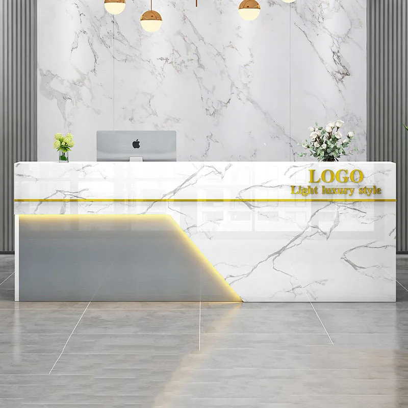 Beauty Display Reception Desk Modern Salon Nordic Reception Desk Vintage Office Aesthetic Trendy Bancone Commercial Furniture