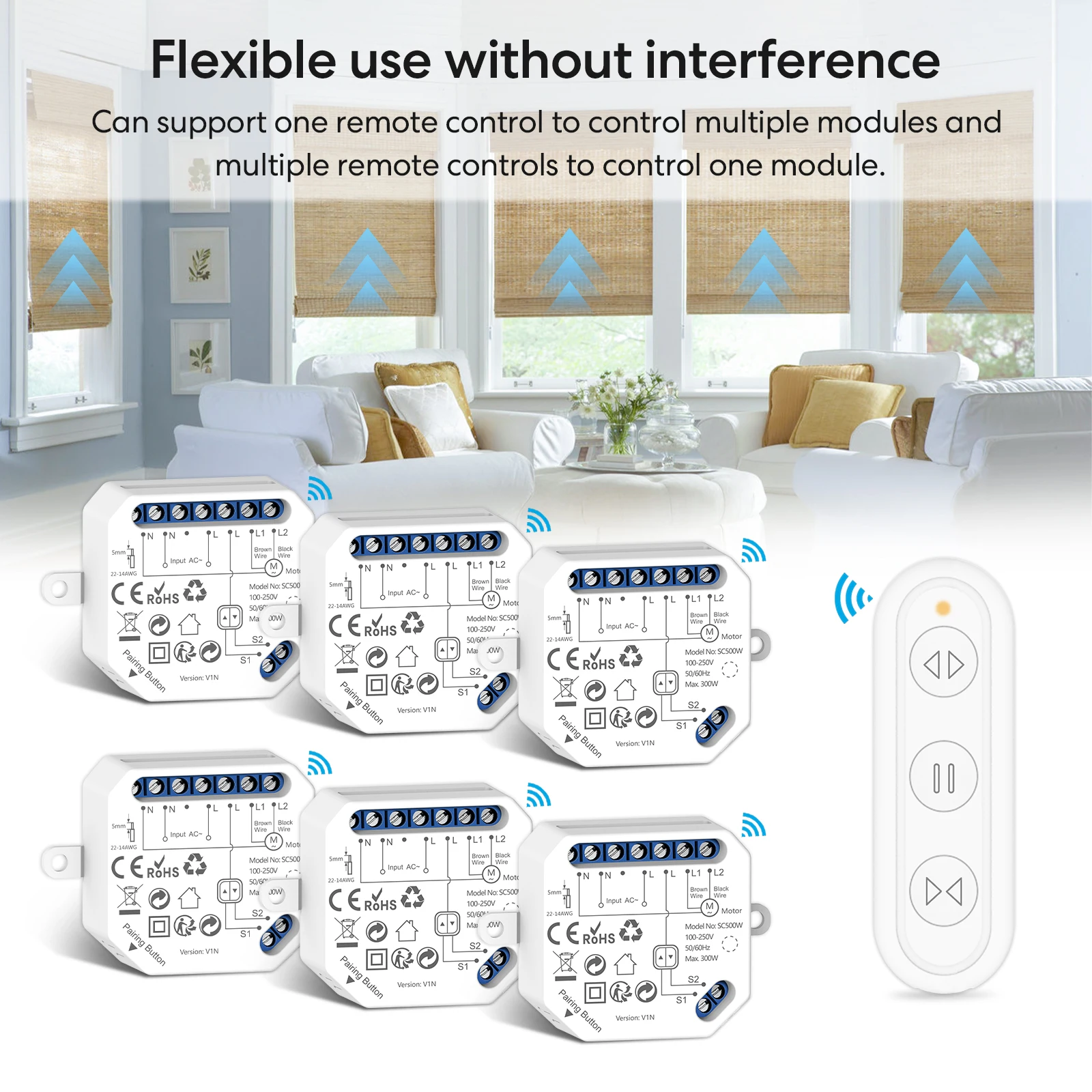 Tuya Smart Life Vorhangschaltermodul, Fernbedienung für Jalousien und Rollläden, RF+WIFI App, Timer, Google Home, Alexa, Echo, Smart Home – Detail 8