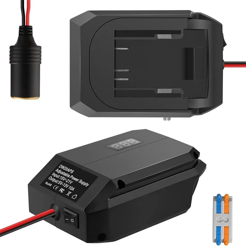 20V to12V Step Down Converter for DeWalt 20V Li-ion Battery Cigarette Lighter Power Adapter Voltage Regulator DIY Buck Converter
