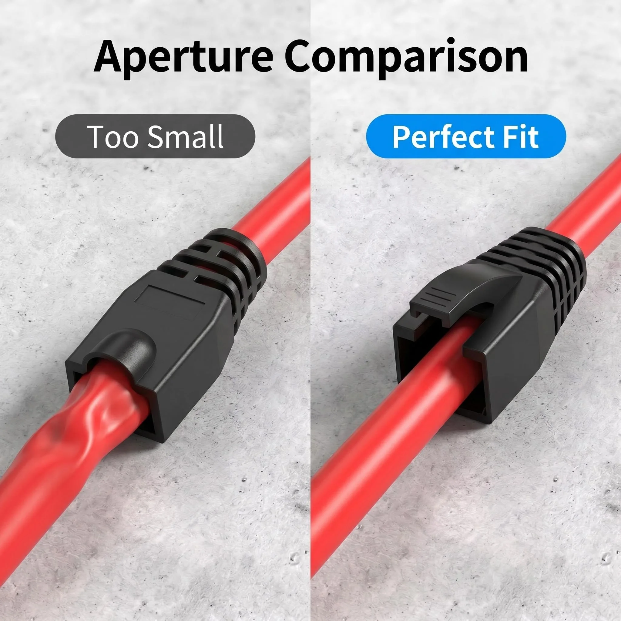 8.0mm Large Aperture Color RJ45 Ethernet Cable Boots, Soft Rubber Strain Relief Sleeve for Thick LAN Network Wiring, 4 Colors Op