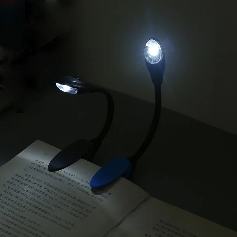 Lampu baca LED portabel, lampu malam klip dapat diatur, pelindung mata, lampu baca dengan baterai