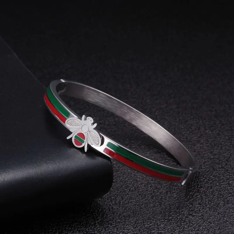 Europe and the United States Fashion Stainless steel Bracelet Bee Three Colours Available Men and Women Bangles