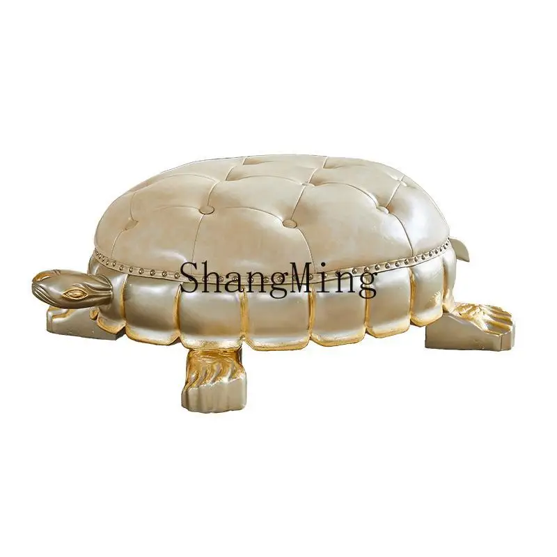 

DHY solid wood stool living room sofa pedal luxury shoe changing stool leather stool