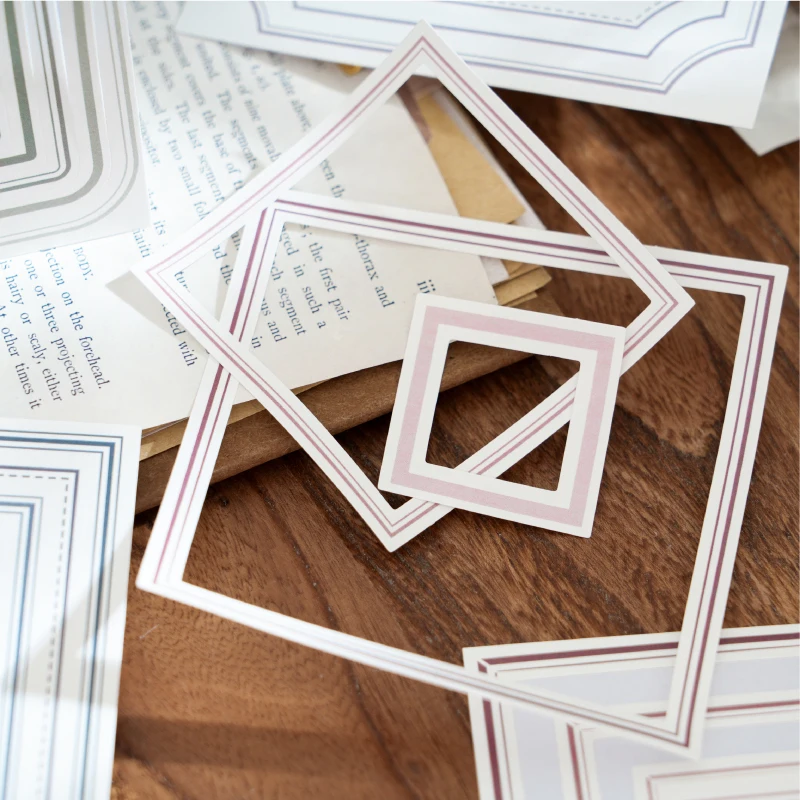 مجلة الذهاب 20 قطعة/الوحدة بسيطة سكرابوكينغ الإطار ملصقات غير المرغوب فيه مجلة مخطط القرطاسية ملصق مخطط الديكور الحدود التسمية