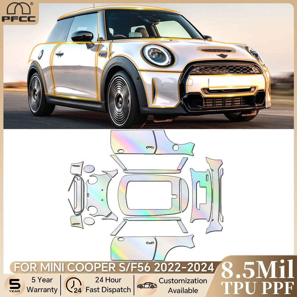 

For Mini F56 Cooper S 2-doors 2022-2024 8.5Mil TPU Anti-scratch Paint Protection Film Pre-cut PPF Clear Bra Car Body Resistant