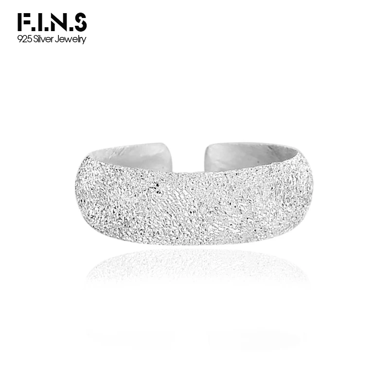 

F.I.N.S индивидуальный заказ матовое серебро 925 пробы Открытое кольцо Простой Регулируемый указательный средний палец модные ювелирные изделия аксессуары