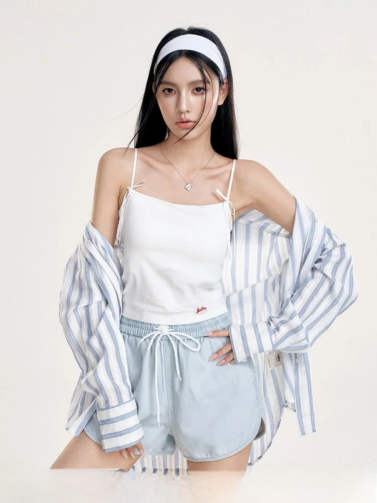 

Белый топ Liilou Balletcore без бретелек со встроенными чашечками, женский облегающий летний топ из смесового хлопка