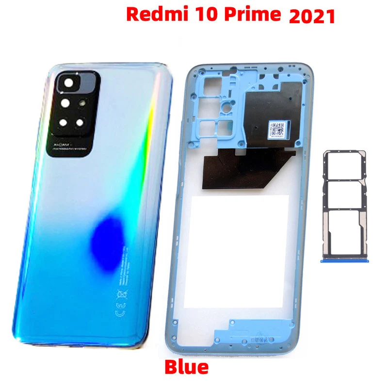 Per Xiaomi Redmi 10 , 10 Prime 2022 custodia per telaio posteriore + custodia per telaio centrale con obiettivo della fotocamera + parti del