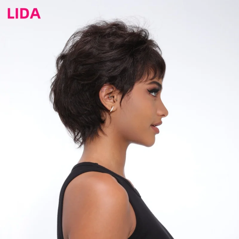 Lida-peruca brasileira feita de não-remy, cabelo natural, onda, fantasia, densidade 150%, para as mulheres