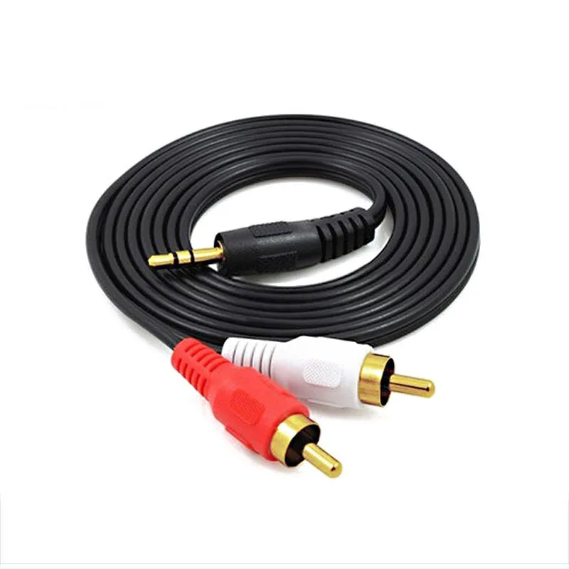 

1.5m 3.5mm Jack Aux to 2 RCA Audio Video Cable Stereo Y Splitter Cable AV Adapter 2RCA Cord Wire For PC DVD TV VCR Speakers