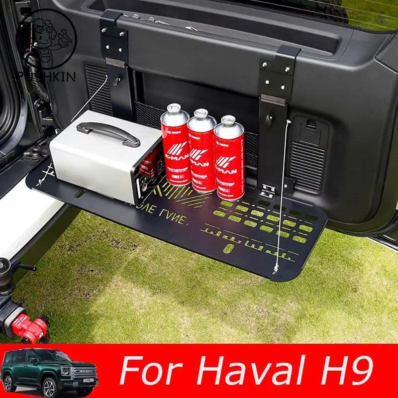 For Haval H9 2nd 2024 2025 MKII New H9 Tailgate Storage Rack Folding Table Panel Trunk Extension Racks Accessories