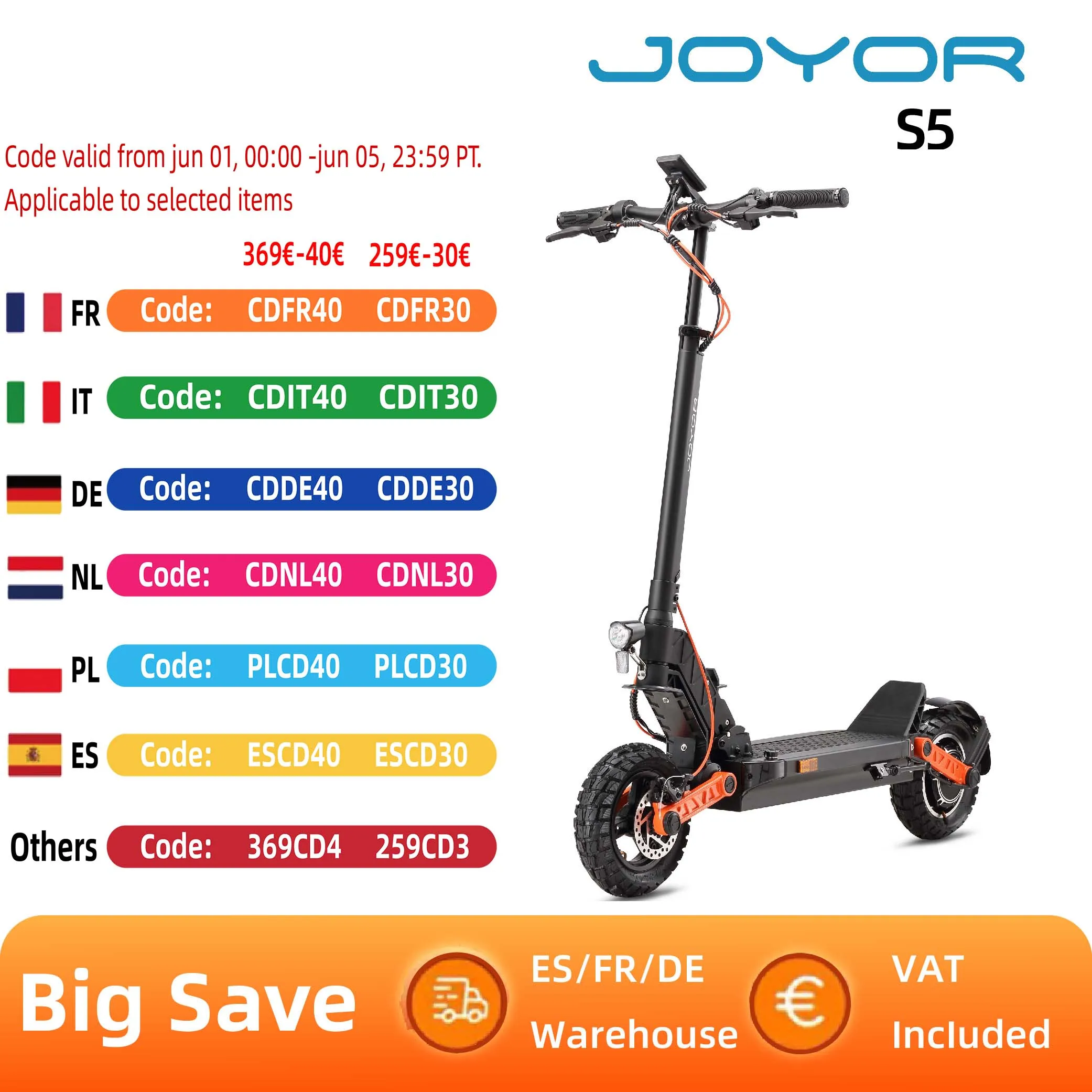 JOYOR S5 (ABE) Zertifizierung Elektroroller 500 W Erwachsenen-EScooter 48 V 13 Ah Geschwindigkeit 20