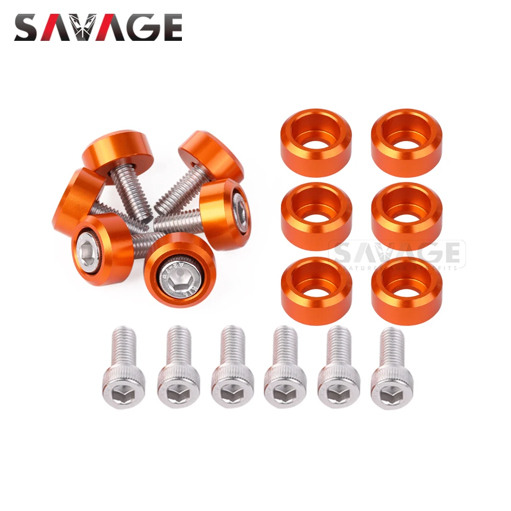 12pcs Front Fender Frame Fairing Screws For 690 DUKE/R 2012-2019 Motorcycle Radiator Spoiler Cover Fuel Tank Washer Bolts M6 CNC