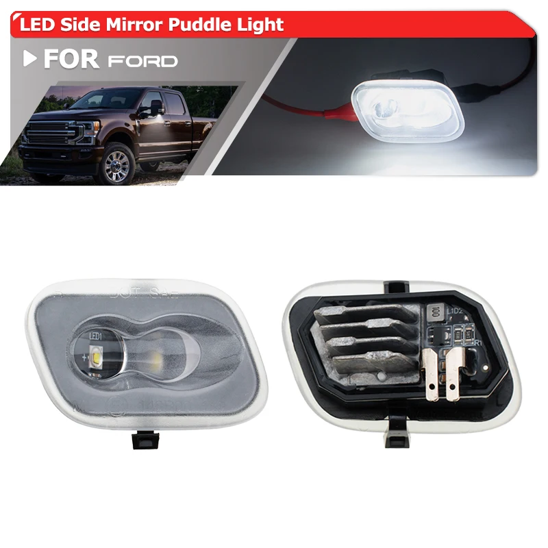 2x LED Side Mirror Puddle Lights For Ford F150 2015-2026 F150 Lightning F250 F350 F450 F550 Super Duty Bronco Ranger Expedition