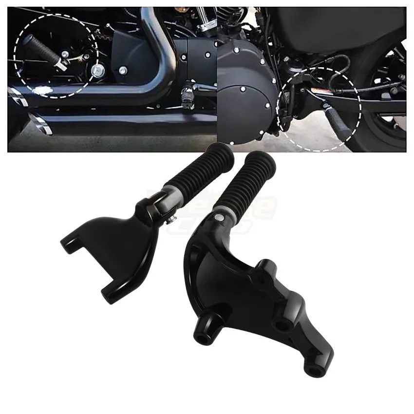 Black Motorcycle Rear Passenger Foot Pegs Mount Pedal For Harley Sportster XL 48 883 1200 2014-2020 19 18 17 16 15