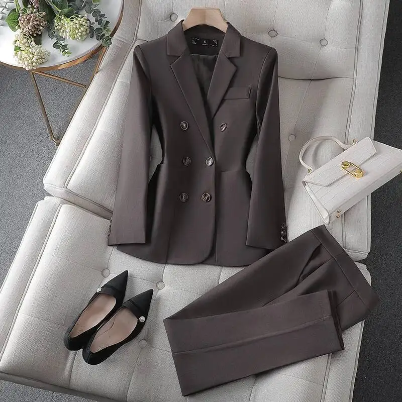Abiti da lavoro formali da donna con pantaloni e giacche Cappotto Stili OL Abbigliamento da lavoro per ufficio Tailleur pantalone professionale Pantaloni Set Blazer
