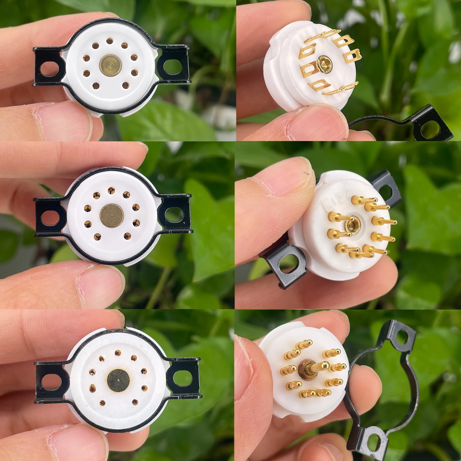 1pc EIZZ 9pin Tube Socket Base For 12AX7 ECC82 ECC83 12AU7 12AT7 ECC88 6922 Electron Tube Gold Plated Pins Hifi Audio Tube AMP